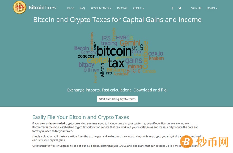 Bitcoin Taxes Homepage