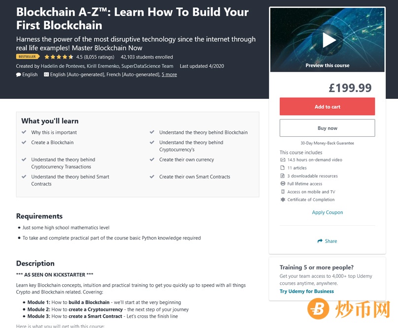 Blockchain A-Z™: Learn How To Build Your First Blockchain 