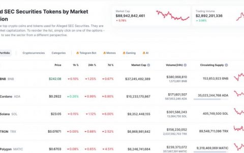 加密数据聚合器为所谓的 SEC 证券代币创建新类别